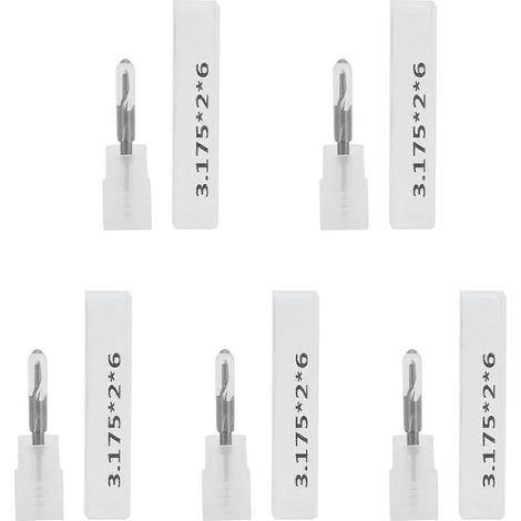 5 Stück 3,175 x 2 x 6 mm Spiralfräser, einschneidig, aus Wolframstahl für CNC-Graviermaschinen (1/4)