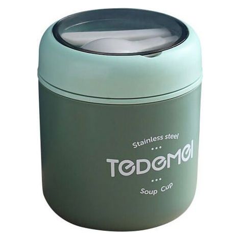 Thermos pour aliments chauds, récipients alimentaires isolés, Thermos pour aliments en acier inoxydable avec cuillère pliante pour (1/5)