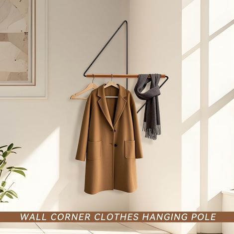 Cintre d'angle - Cintre mural à 90° - Porte-vêtements en fer - Cintre, serviettes et couvertures - Convient pour les coins à 90° -