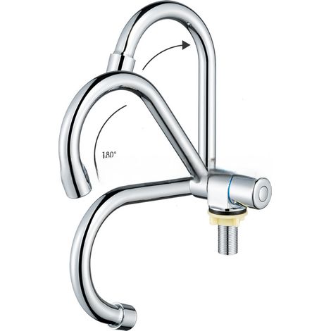 Robinet Pivotant 360° - Robinet Froid Unique Pliable - Pour Bateau Maison Yacht - Installation Murale ou Verticale - 1 Pièce (1/3)
