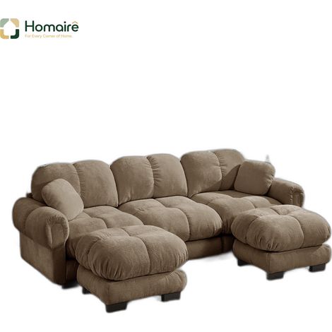Sofa mit Modulen aus Chenille mit Armlehnen braun en Polyester 260 x 149 x 90 cm HOMAIRE (1/5)