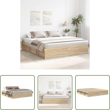 vidaXL Estructura de cama roble Sonoma 200x200 cm (1/5)