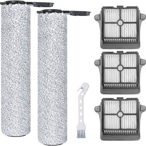 Rouleau de Brosse et Filtre HEPA pour Tineco Floor One S7 Steam Aspirateur Accessoires de rechange, 2 Brosse à rouleaude, 3 Filtre HEPA, 1 Brosse de nettoyage (1/5)