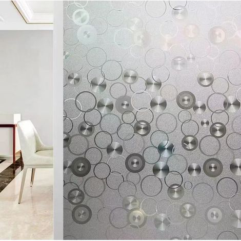 Film brise-vue opaque pour fenêtre 70 x 200 cm – motif cercles discrets, idéal bureaux, salons et cuisines (1/5)