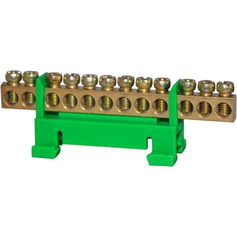 12-polige Klemmenleiste 10mm2 TH35 grün LZ-12G