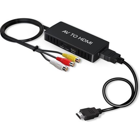 Convertitore da RCA a HDMI，Adattatore da AV a HDMI 1080P，Full HD，Per PC/TV/WII/PS1-3，supporto PAL/NTSC e lettori DVD/VHS/VCR/Blu-ray (1/5)