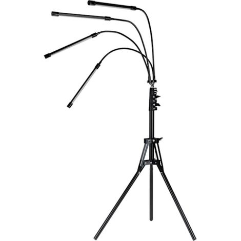 Schwarze LED-Pflanzenlampe mit 4 verstellbaren Armen