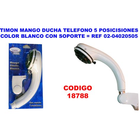 Pluvia Doccia Maniglia Telefono 5 Posizioni Bianca con Supporto