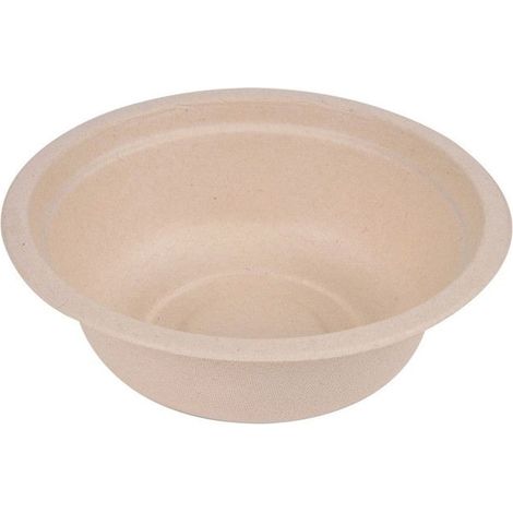 12 pièces bols jetables en canne à sucre, ronds, 950 ml, couleur naturelle, pour service traiteur et événements