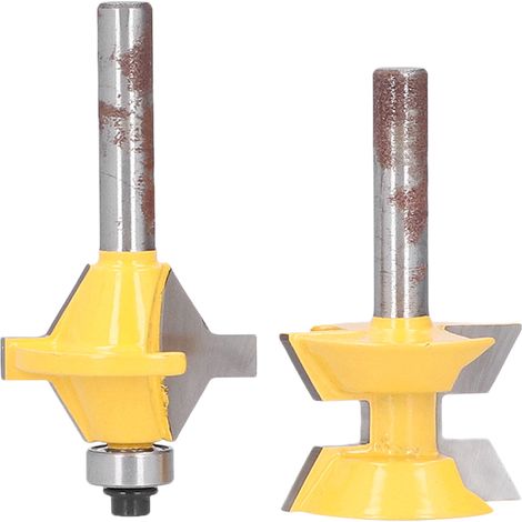 Fraise à tenon combinée 120°, queue de 8 mm, 2 pièces, outil de défonceuse pour bois, coupe à assembler, gravure et menuiserie (1/5)