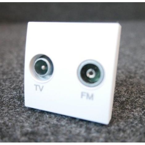 Prise TV-FM blanc polaire mécanisme 45x45mm sans support ni plaque ALTIRA