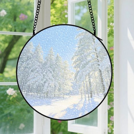 16cm Suspension en vitrail - Attrape-soleil élégant coloré, décoration intérieure minimaliste, cadeau Fête des Pères, Anniversaire pour homme, femme, maman (1/5)