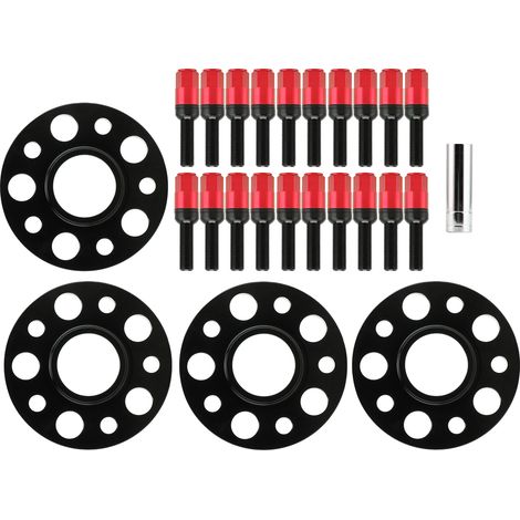 Kit d'entretoises de roue de 20 mm à centrage sur moyeu pour Mercedes Classe C W202 (C220, C230, C280, C43) 1994-2000 (rouge) (1/5)