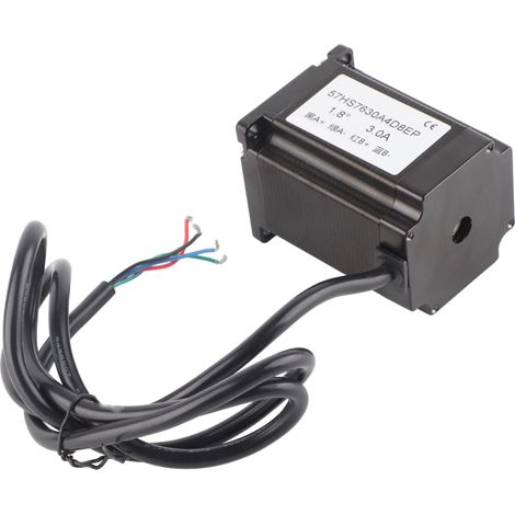Schrittmotor 57, 4-adrig, 1,8 Nm, 1,8°-Winkel, geräuscharm, Getriebeteil für Maschinen, 24 V, 3 A, 72W57HS7630A4D8, einwellig (1/5)
