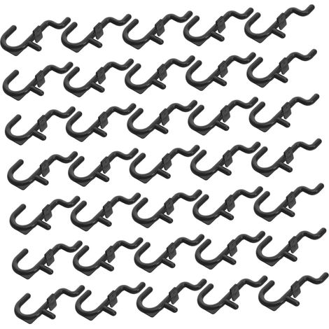 100 Pièces Crochets Pour La Planche De Cheville Crochets De Cheville De Garage Pour Panneaux Perforés Black (1/5)