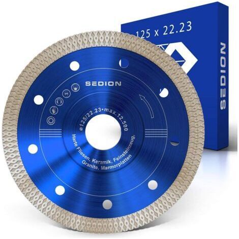 115 mm - Disque abrasif pour couper les carreaux de céramique dure Céramique Granit Marbre - Disque abrasif diamant 125 mm x 22,23 (1/5)