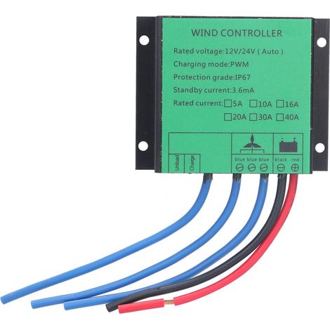 Controlador de turbina eólica PWM, regulador de carga, generador de energía de bajo voltaje de 100W-400W, 12V 24V 40A (1/5)