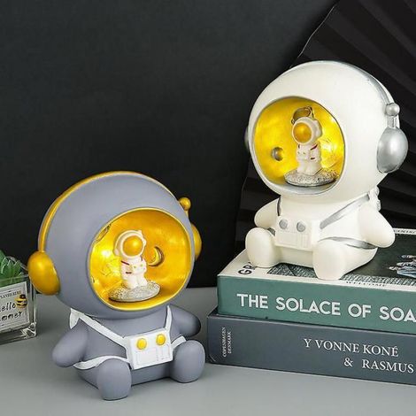 Lampe Astronaute - Veilleuse LED Avec Fente Tirelire - Pour Chambre D Enfant - 1 Pièce - Gris (1/4)