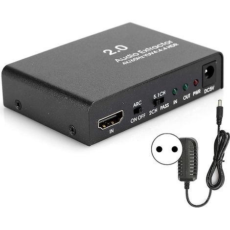 Répartiteur de sortie HDMI 2.0 4K 60 Hz, répartiteur optique numérique, compatible HDR, Dolby, YUV 4:4:4 (1/5)