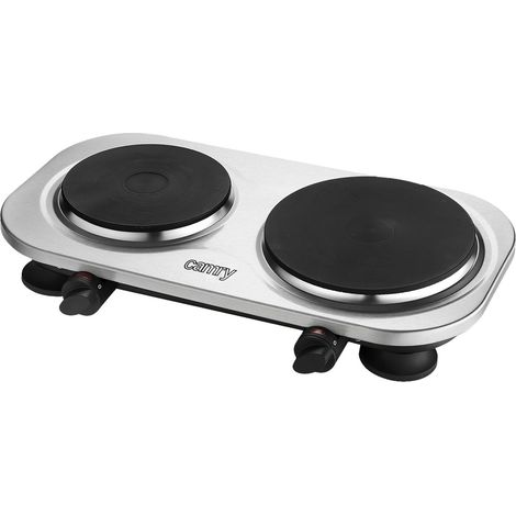 Plaque de cuisson électrique CR6511 - 2 feuX noir - 2500W - 185 mm - 155mm -Pieds antidérapants CR6511