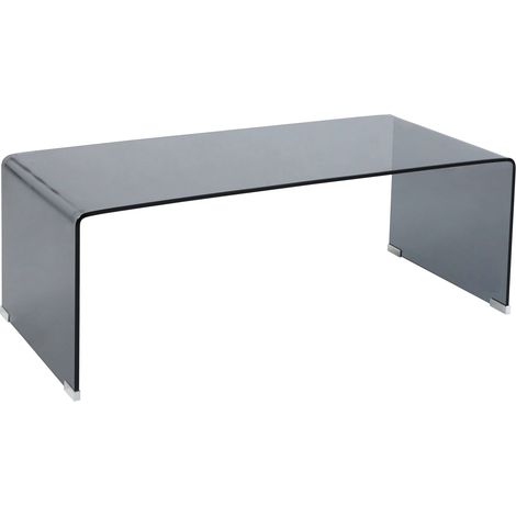 Table basse rectangulaire L110 cm en verre trempé noir (1/5)