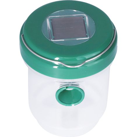 Piège à insectes portable en plastique transparent, rechargeable à l'énergie solaire, pour abeilles, guêpes et frelons de jardin. (1/5)