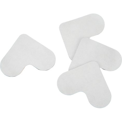 Lot de 4 autocollants de tapis noirs en forme de cœur, en PU lavable et réutilisable, pour sols stratifiés et marbres. (1/5)
