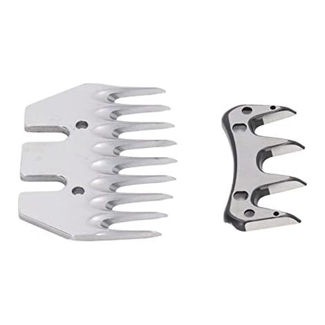 Lot 2 Lames Tondeuse Mouton Acier Carbone 9 Dents Droites Espacement 10mm Couteau Peigne pour Tondeuse à Laine Débutants Élevage (1/5)