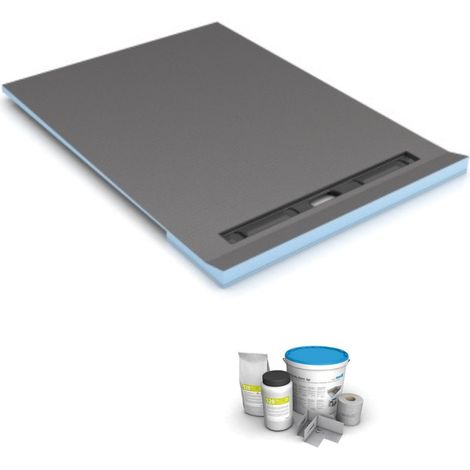 Receveur à carreler 90 x 90 cm Wedi RioLigno, pour plancher en bois + kit d'étanchéité
