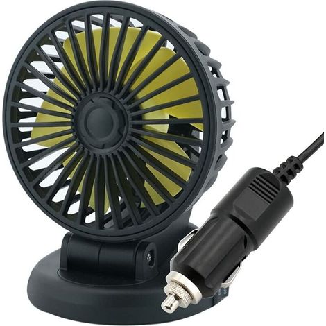 Ventilateur à piles, mini ventilateur allume-cigare 12 V, ventilateur de refroidissement à pince pour voiture, tableau de bord, bureau, ventouse (1/5)
