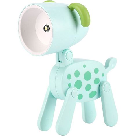 Mini veilleuse chien, lampe de table miniature créative pour animaux de compagnie, lampe de bureau LED mignonne avec motif animaux de dessin animé, veilleuse chiot réglable, verte (1/5)