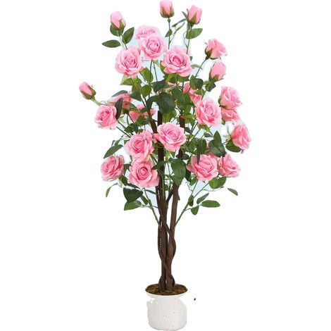Plantas artificiales, diseño realista, materiales resistentes a los rayos UV, color rosa. (1/2)
