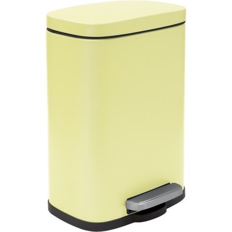 Poubelle à pédale Acier AKIRA 5L Jaune mat Spirella (1/5)