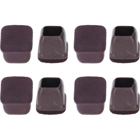 Kit de 8 embouts en thermoplastique pour pieds de chaise – antidérapants, compatibles avec chaises, tabourets et tables – couleur marron, taille moyenne, pour sols durs