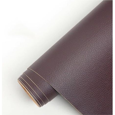 Simili Cuir Autocollant Patch De Réparation Auto-adhésif Pour Cuir, Kit De Patchs De Réparation En Vinyle Similicuir Grainé Pour Canapés, Sièges Auto Et Meubles(Dark Brown,50x137cm)