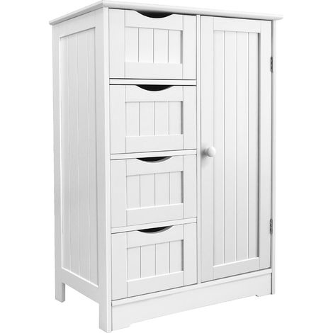 Bathroom 4 Tier Cabinet Shelf Cupboard Bedroom Storage Unit (1/5)