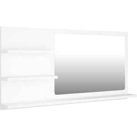 vidaXL Espejo de baño madera contrachapada blanco 90x10,5x45 cm (1/2)