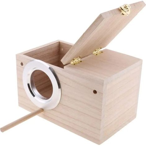 Nichoir transparent pour perruches, boîte de nidification avec cage pour oiseaux (1/4)