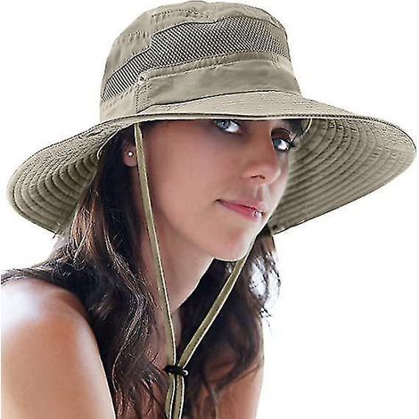 Chapeau de pêche et casquette safari avec protection solaire kaki (1/4)