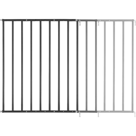 Barrière de sécurité enfant Badabulle Safe&Protect XL - Extensible (60 à 106,5 cm) - Ouvertures extra larges - Fixation par vis, Noir (1/5)