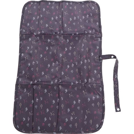 Tapis à langer en nylon imperméable, pliable et portable, utilisable à la maison, en voiture et en extérieur (avec des points noirs). (1/5)