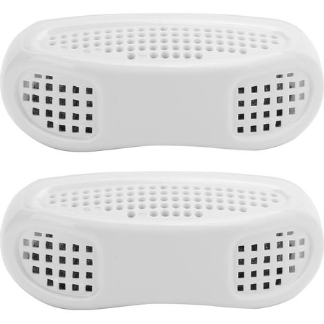 Lot de 2 dispositifs anti-ronflement portables, solution d'aide au sommeil, blanc (1/5)