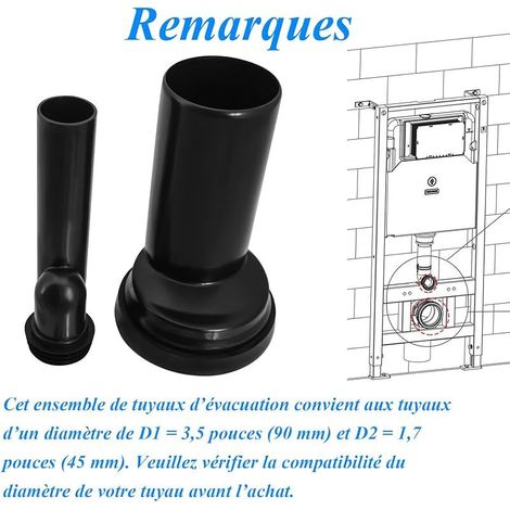 Kit de Raccordement WC Suspendu – Compatible avec 405.116.00.1, Kit de Tuyau d'Évacuation WC, avec Matériel de Fixation et Tuyau de Raccordement WC. (1/5)