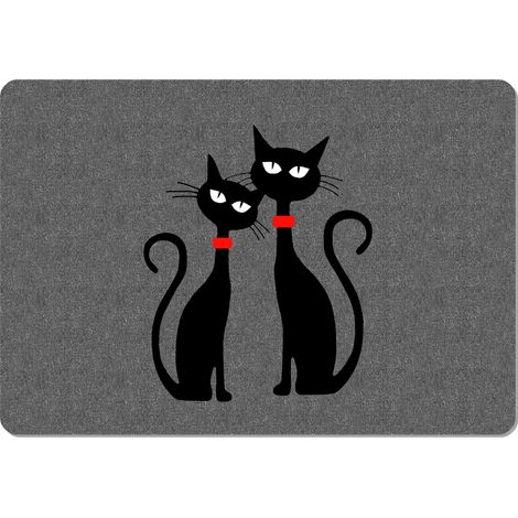 Rechteckiges Tischset 29×42 cm, Muster „Schwarze Katzen“ – ökologischer Filz, waschbar bei 40 °C, Bertoni (1/4)