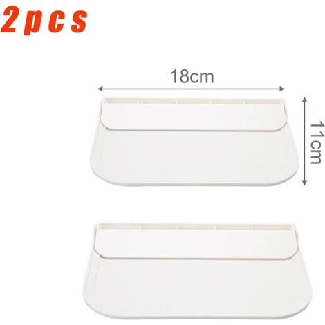 (Lot de 2) Étagère murale pliable gain de place, support de rangement pliable sans perçage pour téléphone et routeur Wi-Fi, plateau de rangement pour salle de bain (1/5)