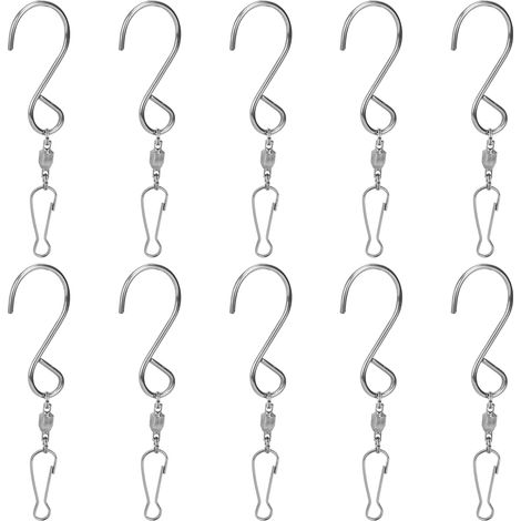 10 Crochets Tournants en Spirale Acier Inoxydable 360° pour Suspension - Lot de 10 Pièces (1/5)