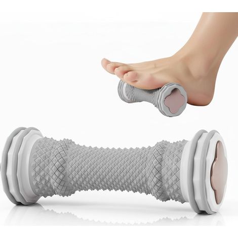 Rouleau de Massage des Pieds, Rouleau de Massage Portable en Caoutchouc, Fasciite Plantaire, Soulagement des Pieds Douleurs Et Relaxation Par Acupression (Gris) (1/3)