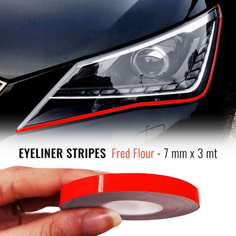 Stripes Strisce Adesive Eyeliner per Fari Auto - Colore: ROSSO FLUO