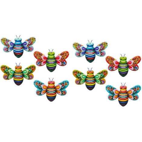 8-teiliges Set Bienen-Kunstskulpturen zum Aufhängen, lustige Wanddekorationen