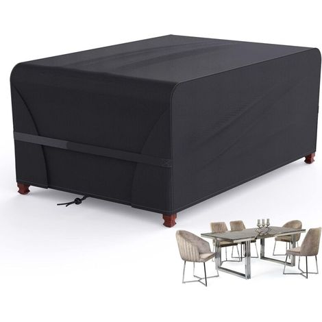 Housse de protection rectangulaire pour meubles de jardin en tissu Oxford robuste, anti-UV, indéchirable pour meubles d'extérieur en rotin, 170 x 94 x 70 cm (1/5)